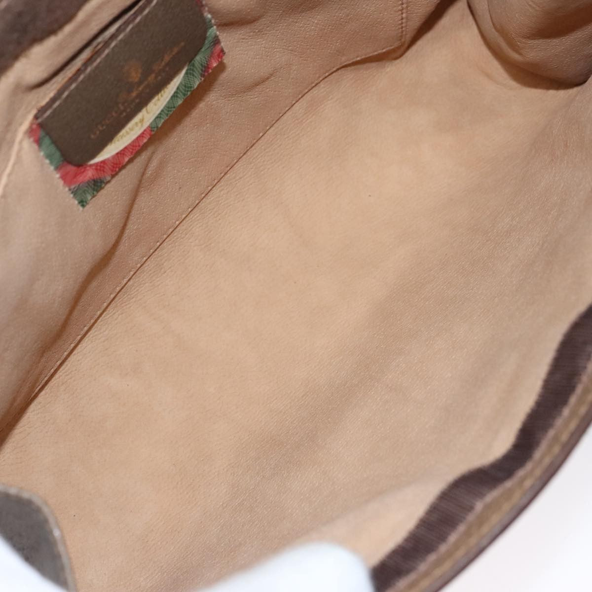 Gucci Sherry Line Pouch Canvas Beige Canvas Clutche & Pouche Bag (Pre-Owned)