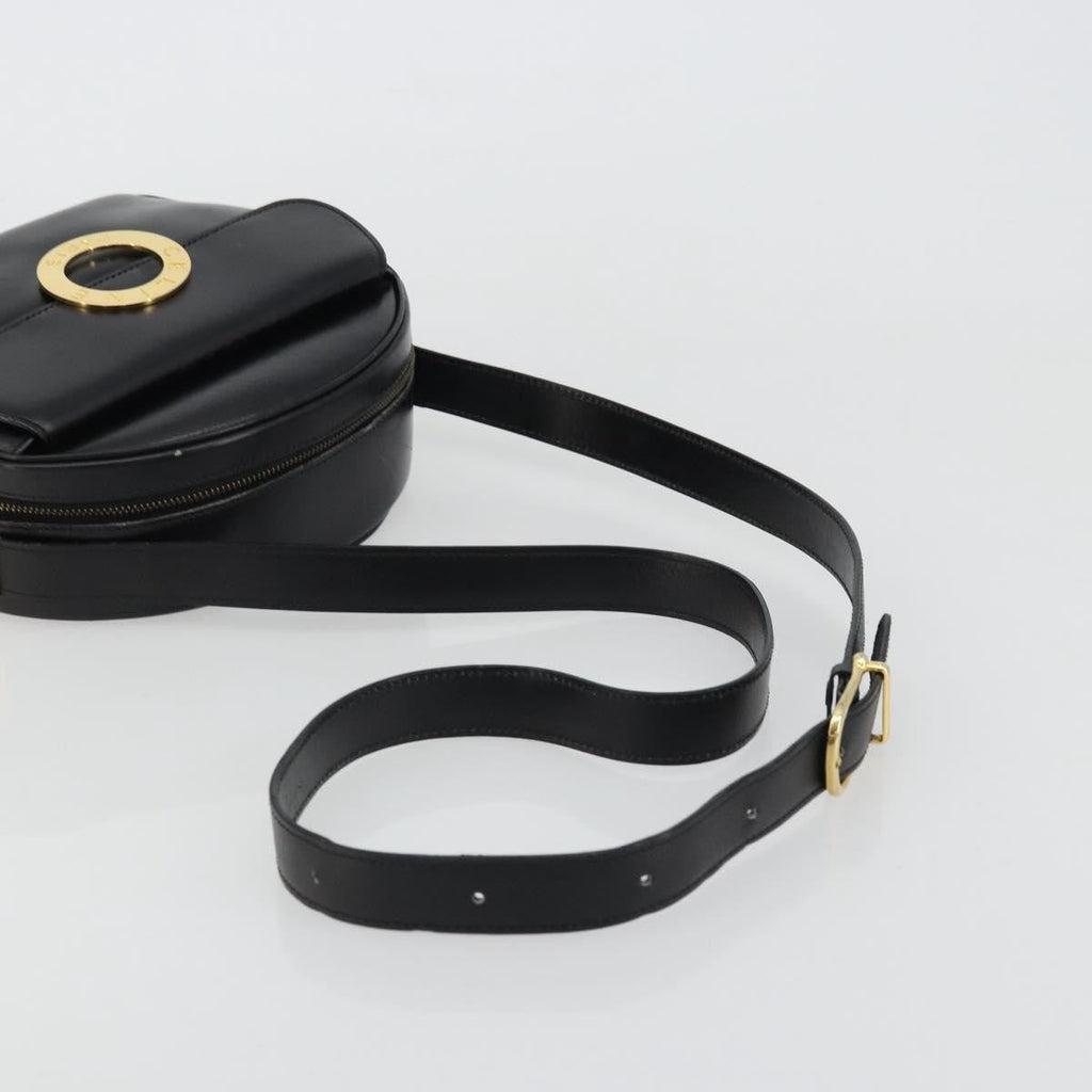 Celine Circle Logo Shoulder Bag Leather Black Leather Shoulder Bag Bag