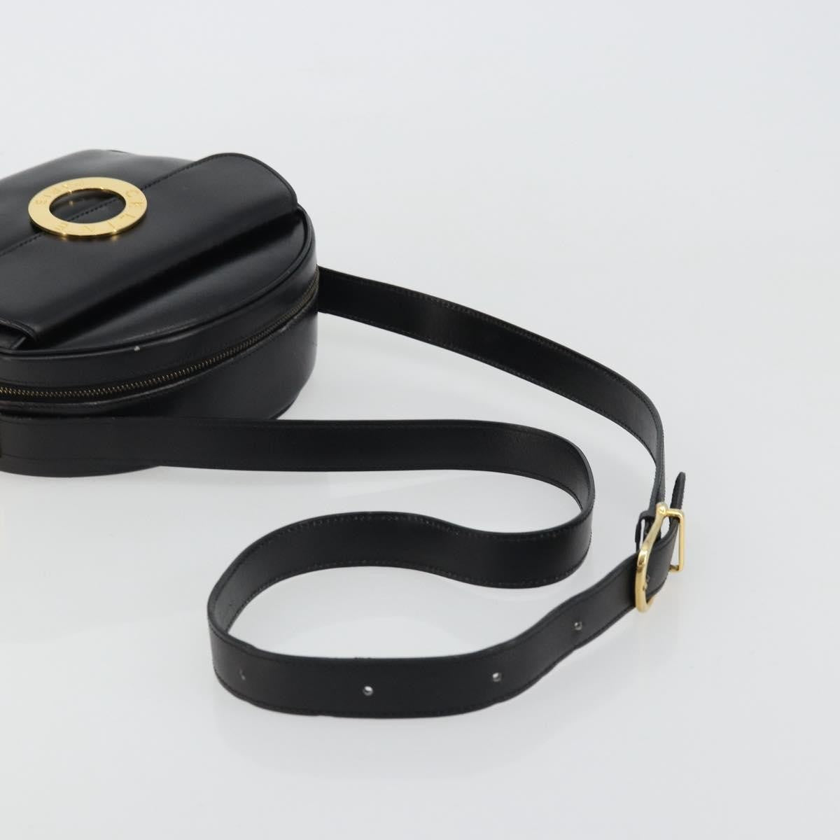 Celine Circle Logo Shoulder Bag Leather Black Leather Shoulder Bag Bag