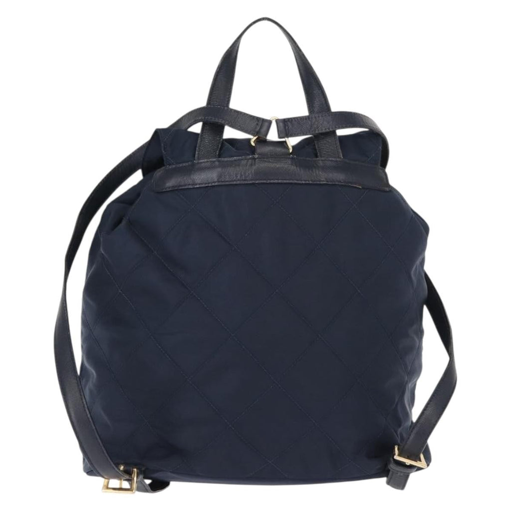 Prada Buckle Backpack Quilted Tessuto Navy Nylon Backpack Bag