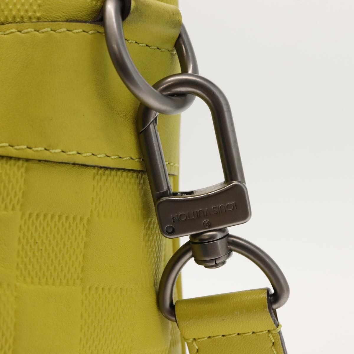 Louis Vuitton Tadao Handbag Damier Infini Leather Yellow Leather Handbag