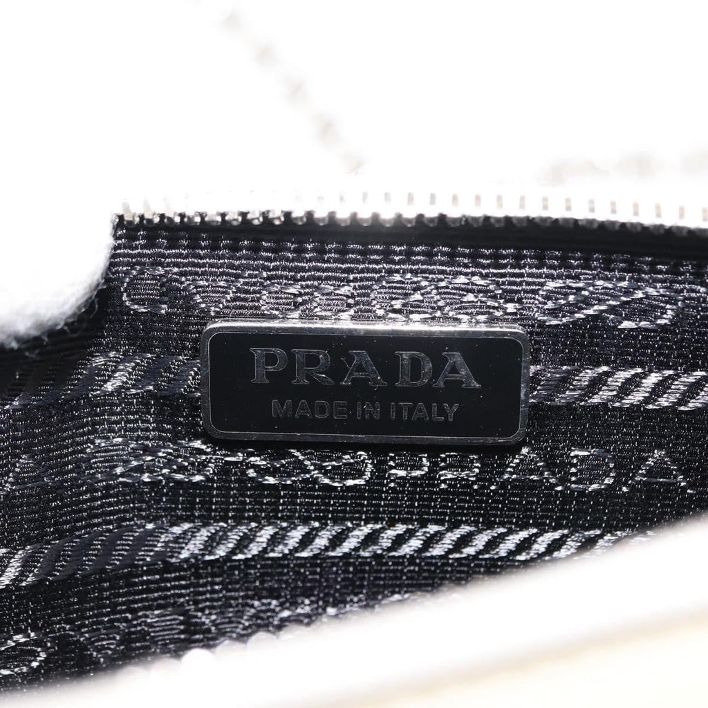 Prada Chain Crossbody Bag Vernice Saffiano Leather White Leather Shoulder Bag Bag