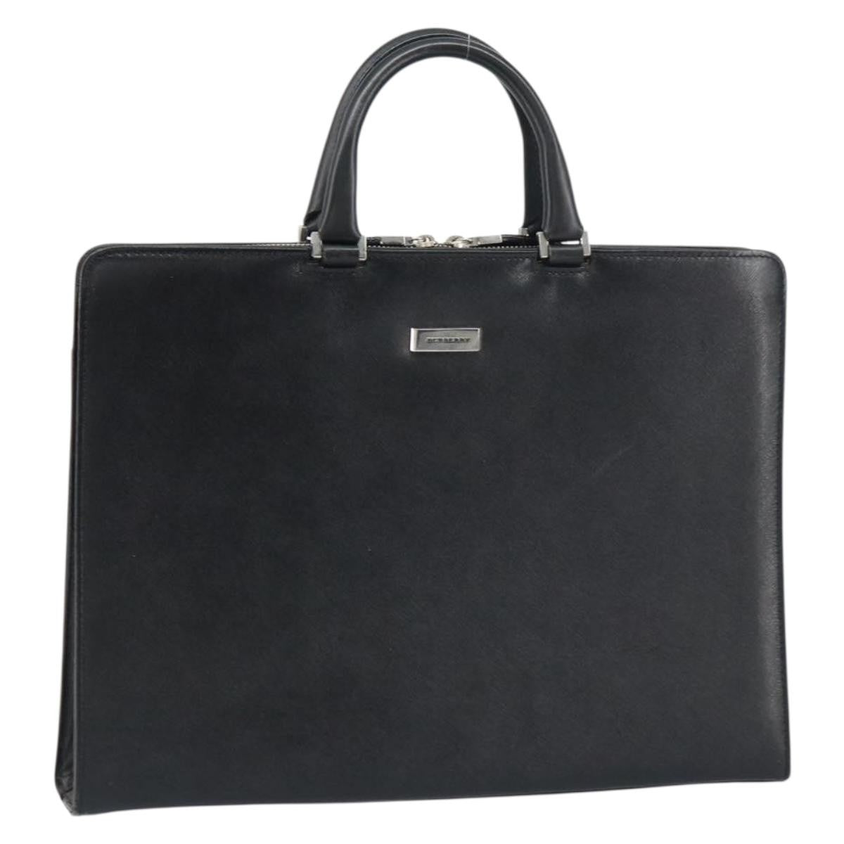 Burberry Vintage Briefcase Leather Black Leather Briefcase Bag
