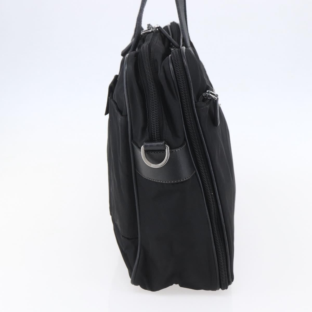 Prada Convertible Front Zip Briefcase Tessuto With Saffiano Leather Black Nylon Briefcase Bag