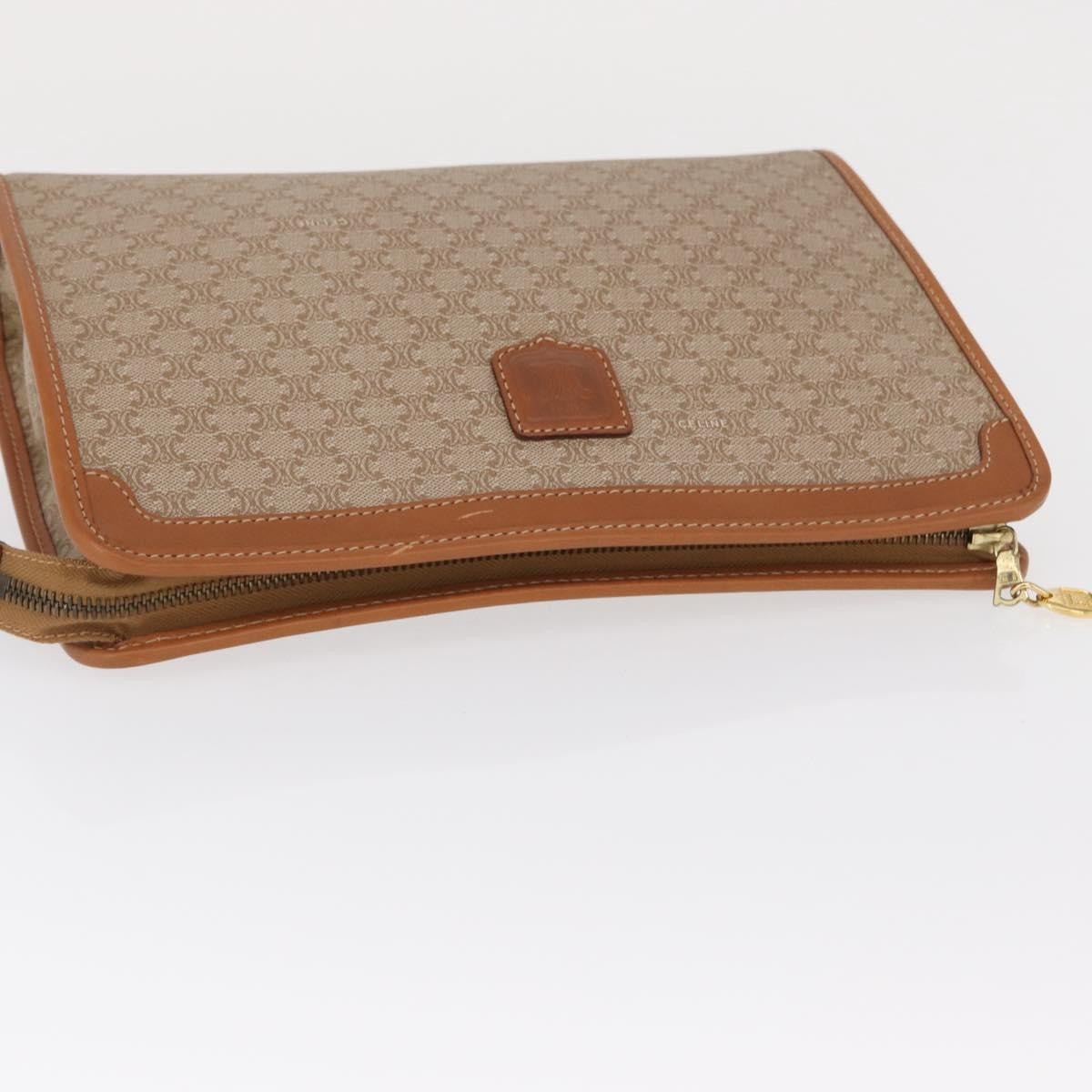 Celine Macadam Pochette Canvas And Leather Beige Canvas Clutche & Pouche Bag