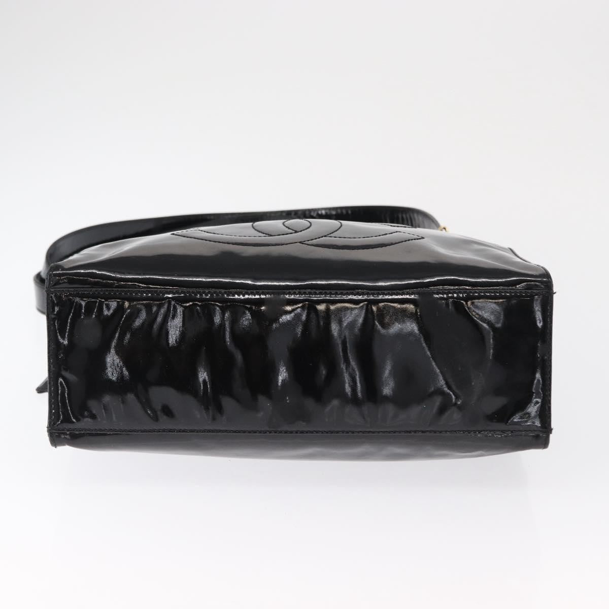 Chanel Vintage Timeless Chain Shoulder Bag Patent Black Patent_Leather Shoulder Bag Bag