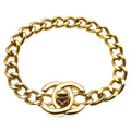 Chanel Vintage Cc Turnlock Chain Bracelet Metal Gold Gold_Plated Bracelet Jewelry