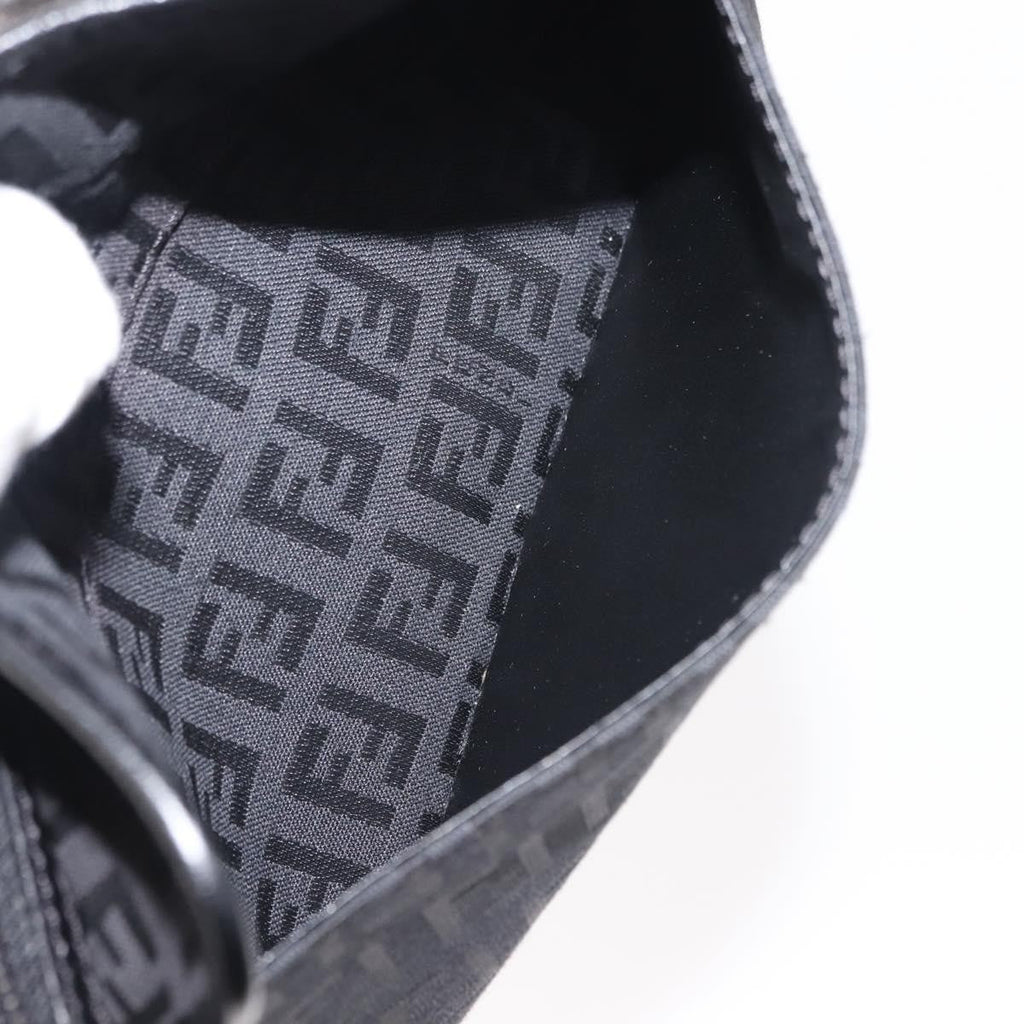 Fendi Ff Logo Pouch Canvas Black Canvas Clutche & Pouche Bag