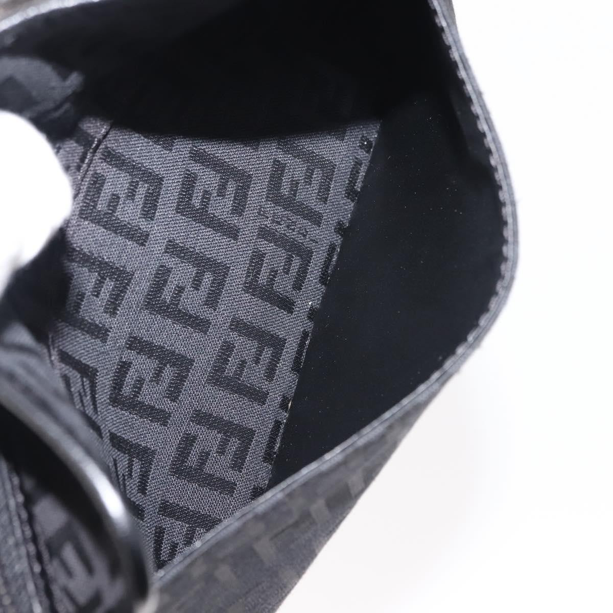 Fendi Ff Logo Pouch Canvas Black Canvas Clutche & Pouche Bag