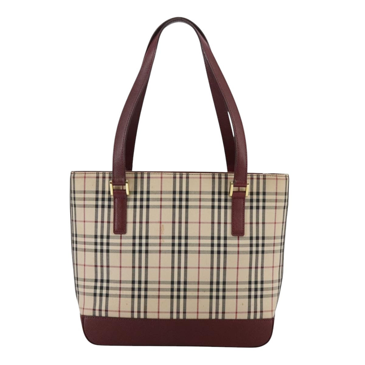 Burberry Nova Check Tote Canvas And Leather Beige Canvas Tote Bag