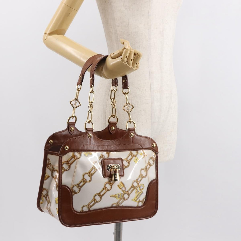 Louis Vuitton Charms Cabas Pvc Over Printed Silk Brown Canvas Handbag
