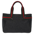 Gucci Vintage Tote Canvas Black Canvas Tote Bag Bag (Pre-Owned)