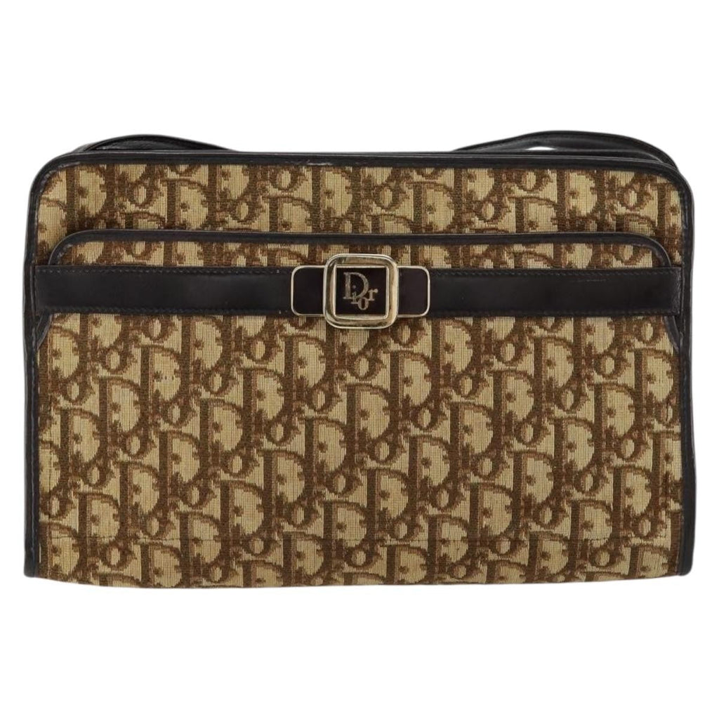 Christian Dior Trotter Shoulder Bag Canvas Beige Canvas Shoulder Bag Bag (Pre-Owned)