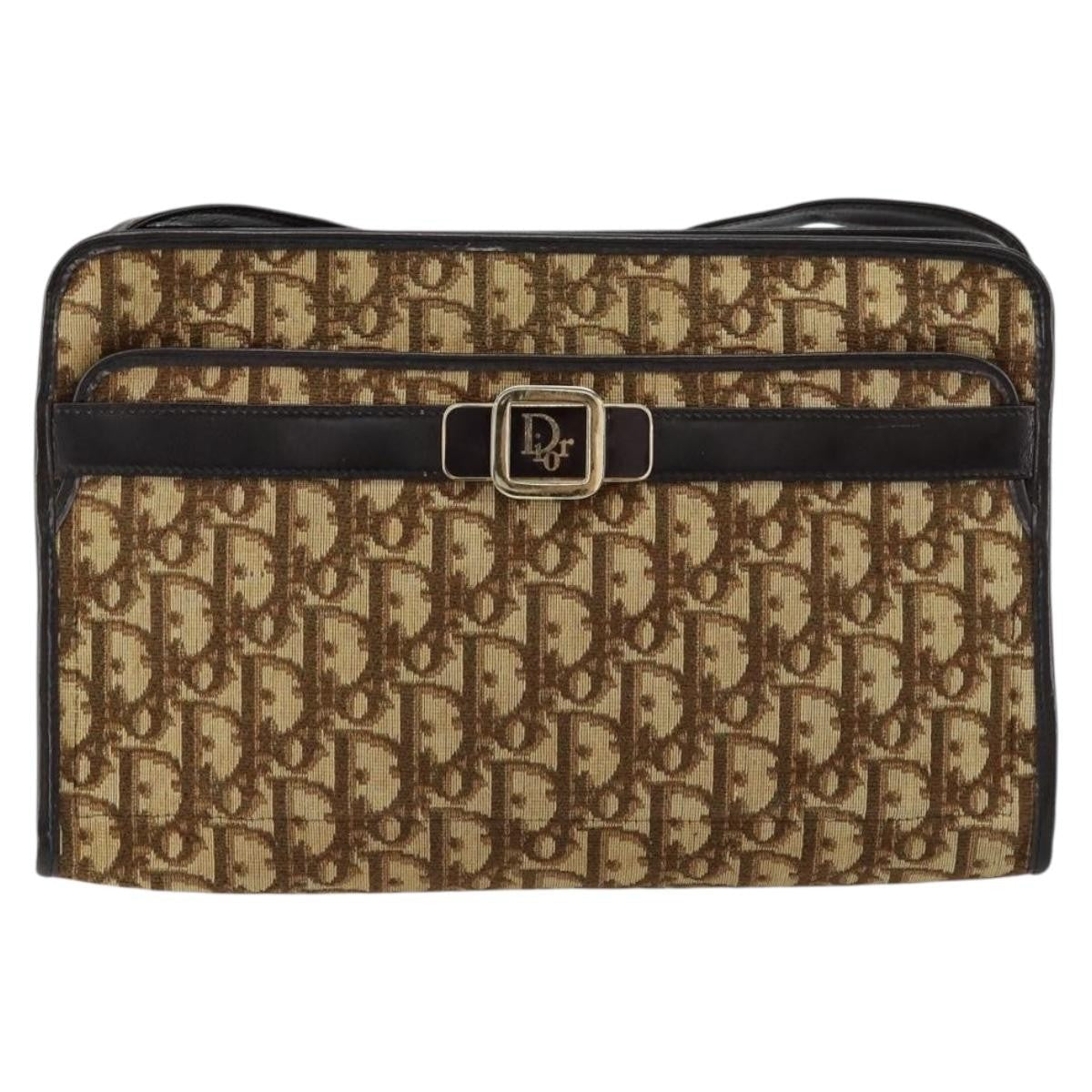 Christian Dior Trotter Shoulder Bag Canvas Beige Canvas Shoulder Bag Bag (Pre-Owned)