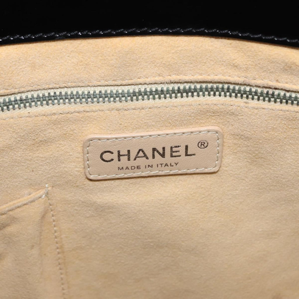 Chanel Cc No.5 Shopping Tote Perforated Patent Black Patent_Leather Tote Bag Bag