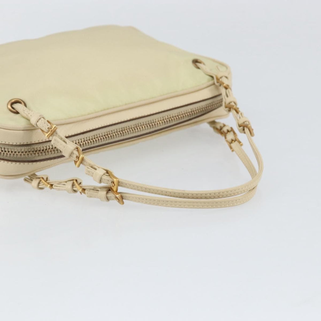 Prada Vintage Handbag Tessuto Beige Nylon Handbag