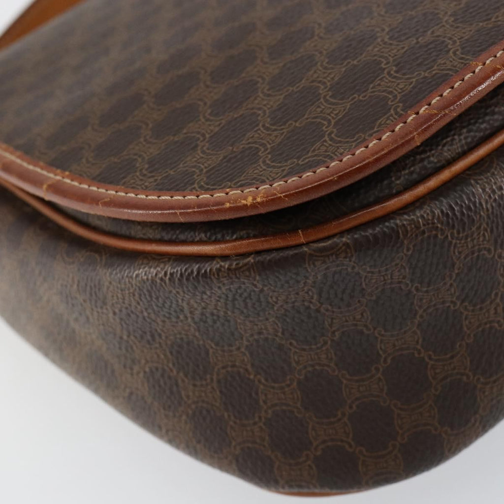 Celine Macadam Shoulder Bag Pvc Leather Brown Canvas Shoulder Bag Bag