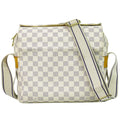 Louis Vuitton Naviglio Handbag Damier White Canvas Shoulder Bag