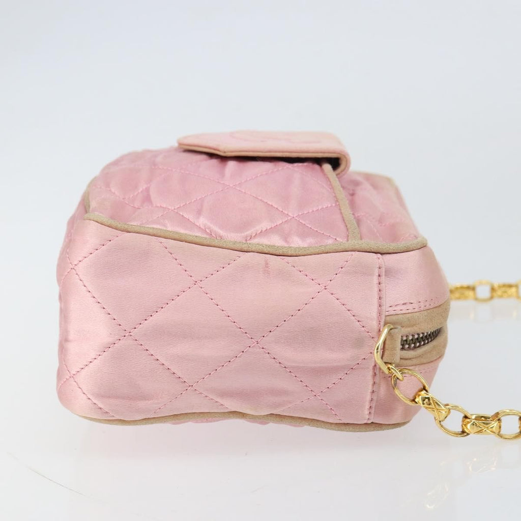 Chanel Vintage Camera Tassel Bag Satin Pink Satin Shoulder Bag Bag