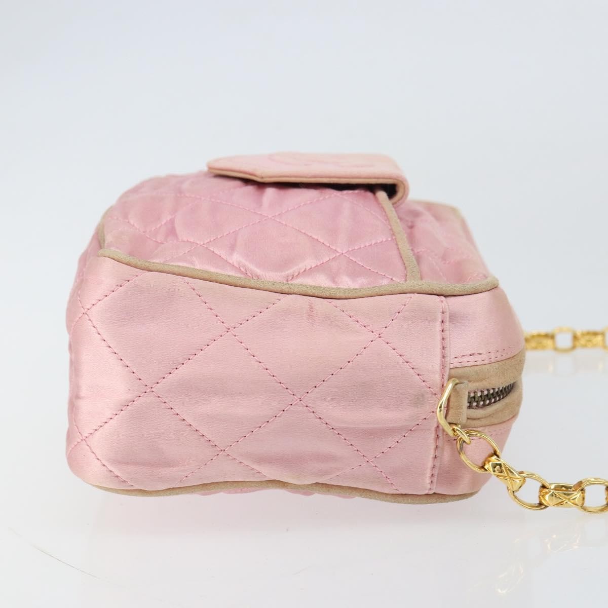 Chanel Vintage Camera Tassel Bag Satin Pink Satin Shoulder Bag Bag