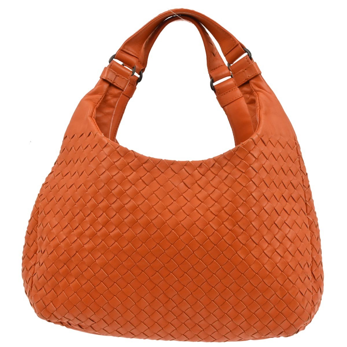 Bottega Veneta Campana Hobo Intrecciato Nappa Orange Leather Tote Bag Bag