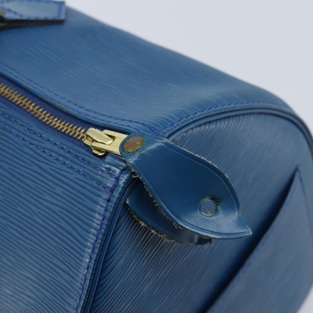 Louis Vuitton Speedy Handbag Epi Leather Blue Leather Handbag