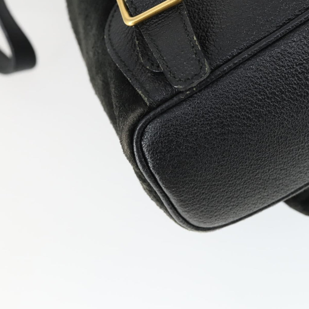 Gucci Gucci Bamboo Backpack Daim Black Suede Backpack Bag (Pre-Owned)
