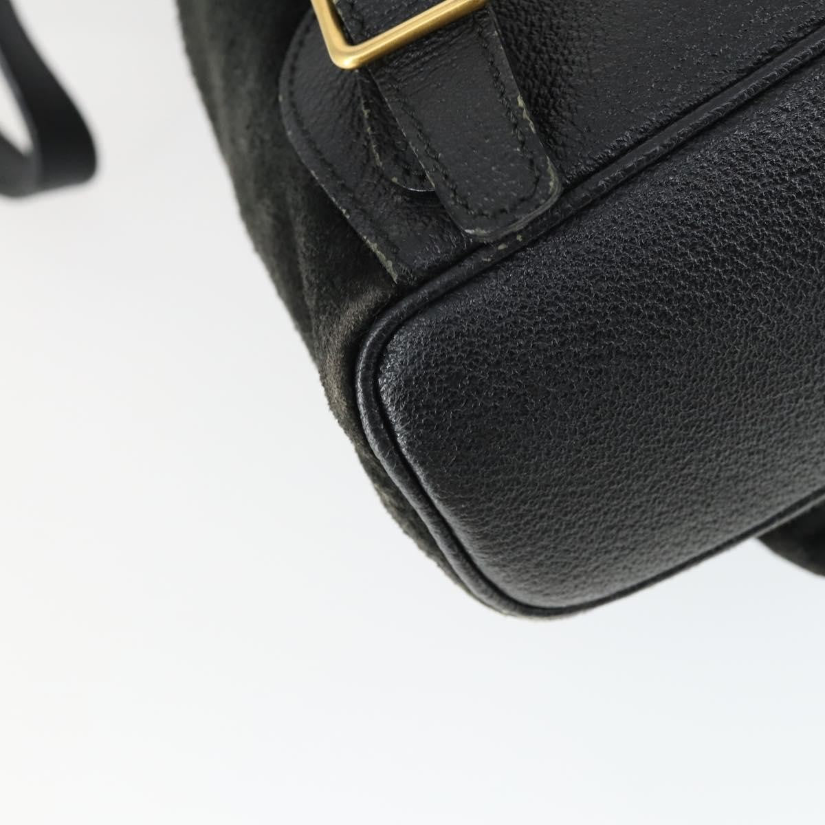 Gucci Gucci Bamboo Backpack Daim Black Suede Backpack Bag (Pre-Owned)