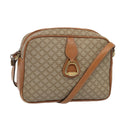 Celine Vintage Macadam Shoulder Bag Canvas And Leather Beige Canvas Shoulder Bag Bag