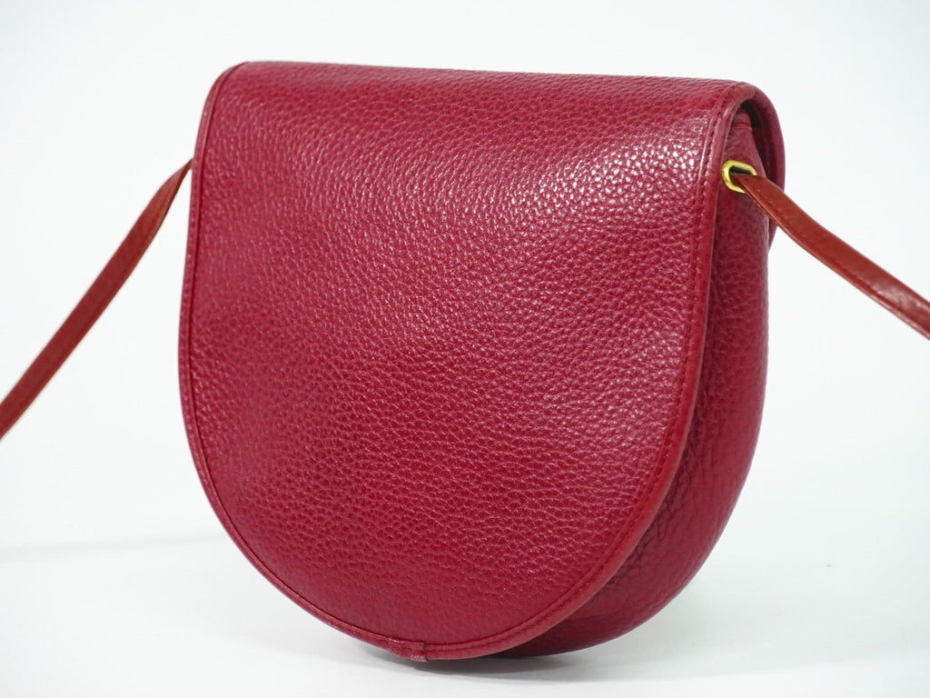 Christian Dior Vintage Shoulder Bag Leather Red Leather Shoulder Bag Bag (Pre-Owned)