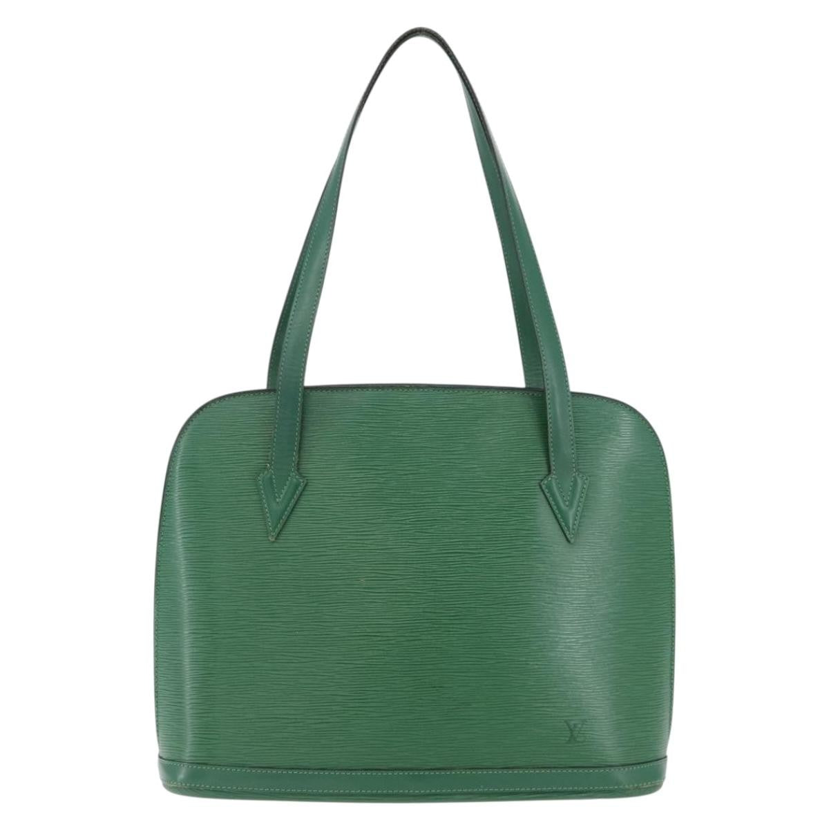 Louis Vuitton Lussac Handbag Epi Leather Green Leather Shoulder Bag