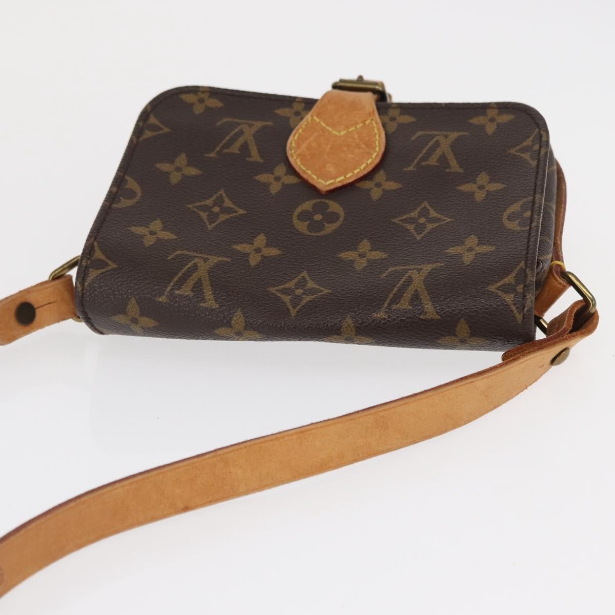 Louis Vuitton Cartouchiere Handbag Monogram Canvas Brown Canvas Shoulder Bag