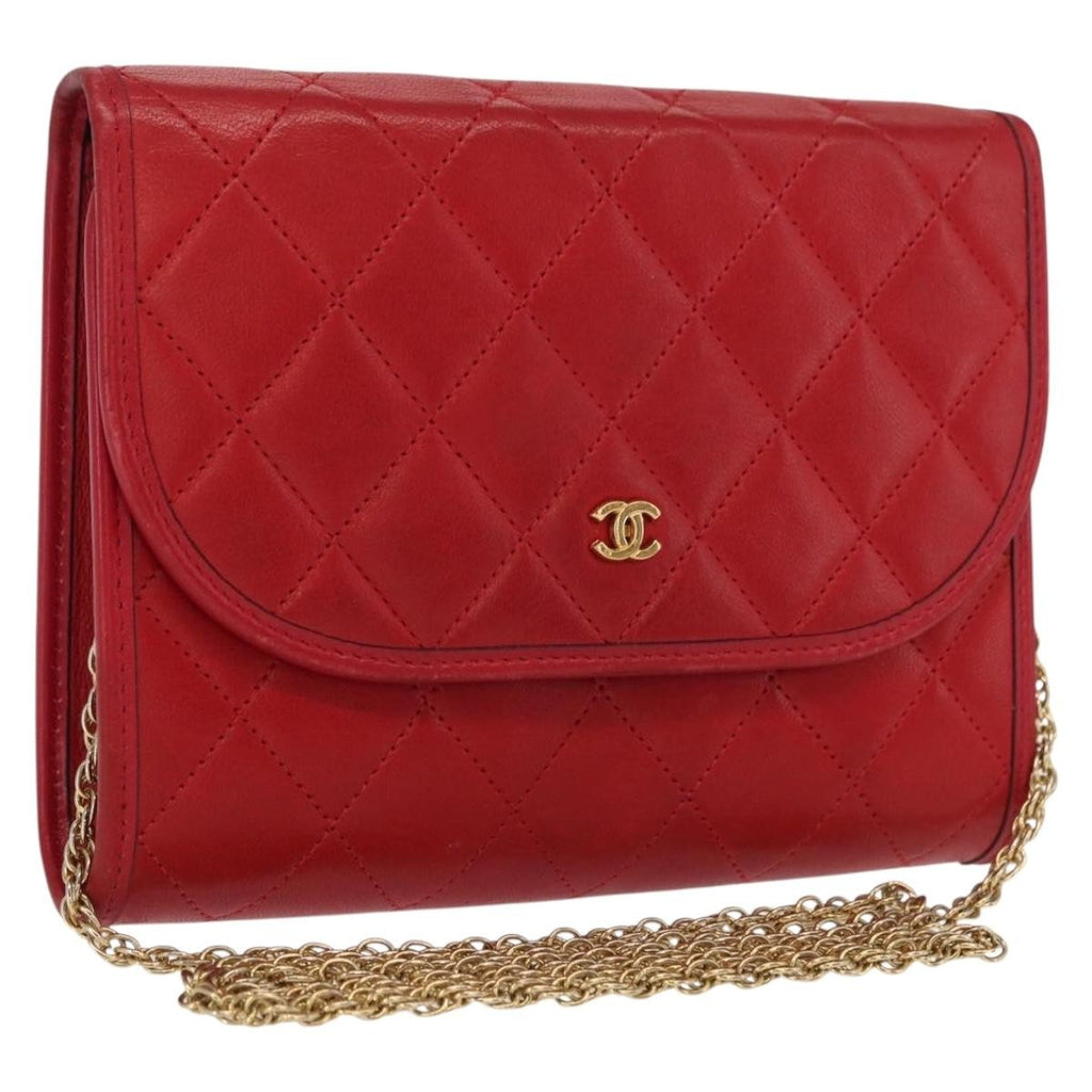 Chanel Vintage Clutch Leather Red Leather Clutche & Pouche Bag