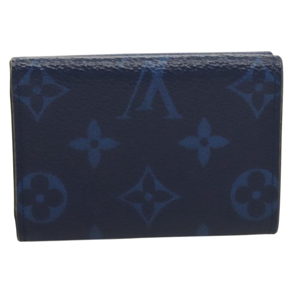 Louis Vuitton Discovery Wallet Monogram Taigarama Blue Leather Wallets Accessory