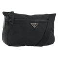 Prada Front Zip Messenger Bag Tessuto Black Nylon Shoulder Bag Bag