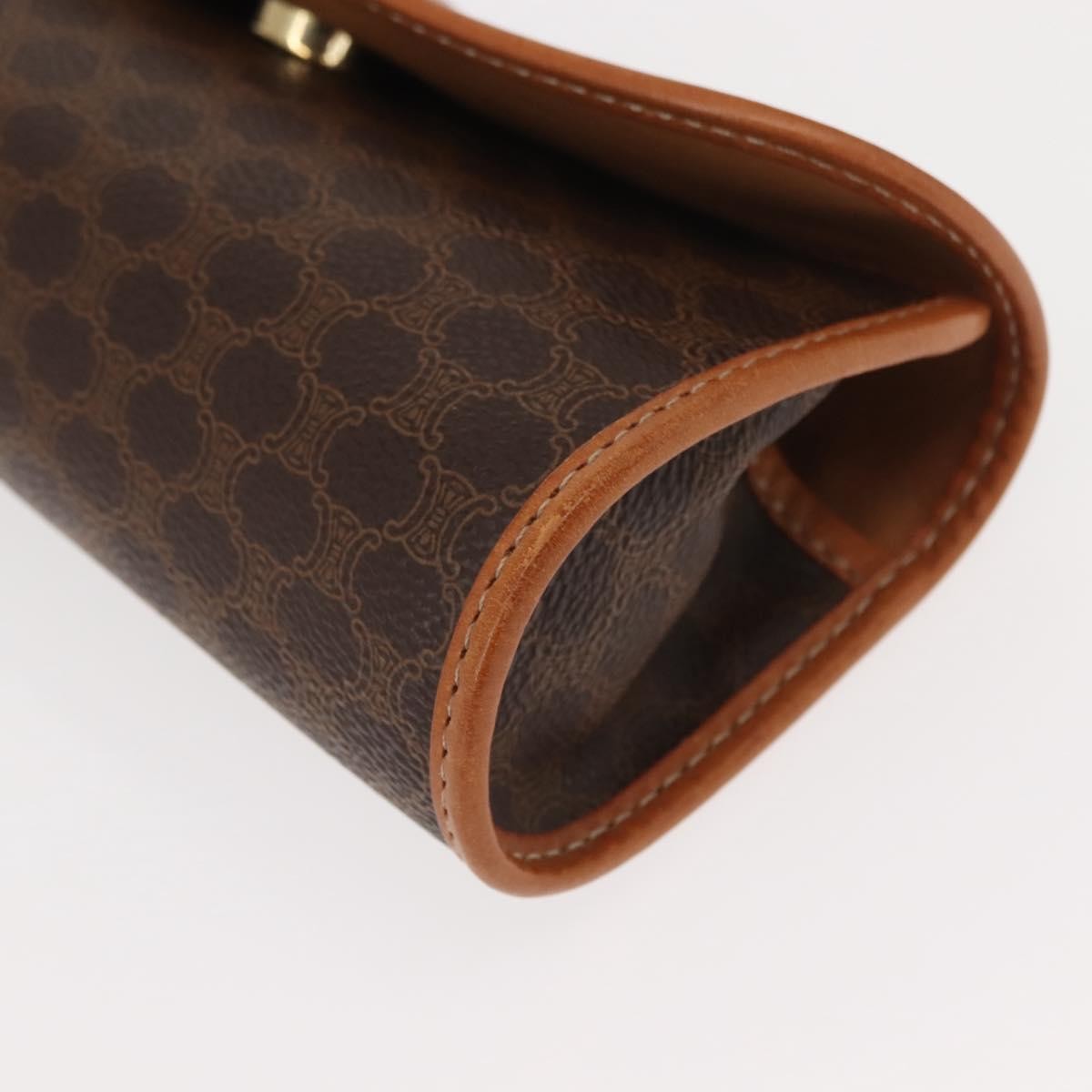 Celine Macadam Pochette Canvas And Leather Brown Canvas Clutche & Pouche Bag