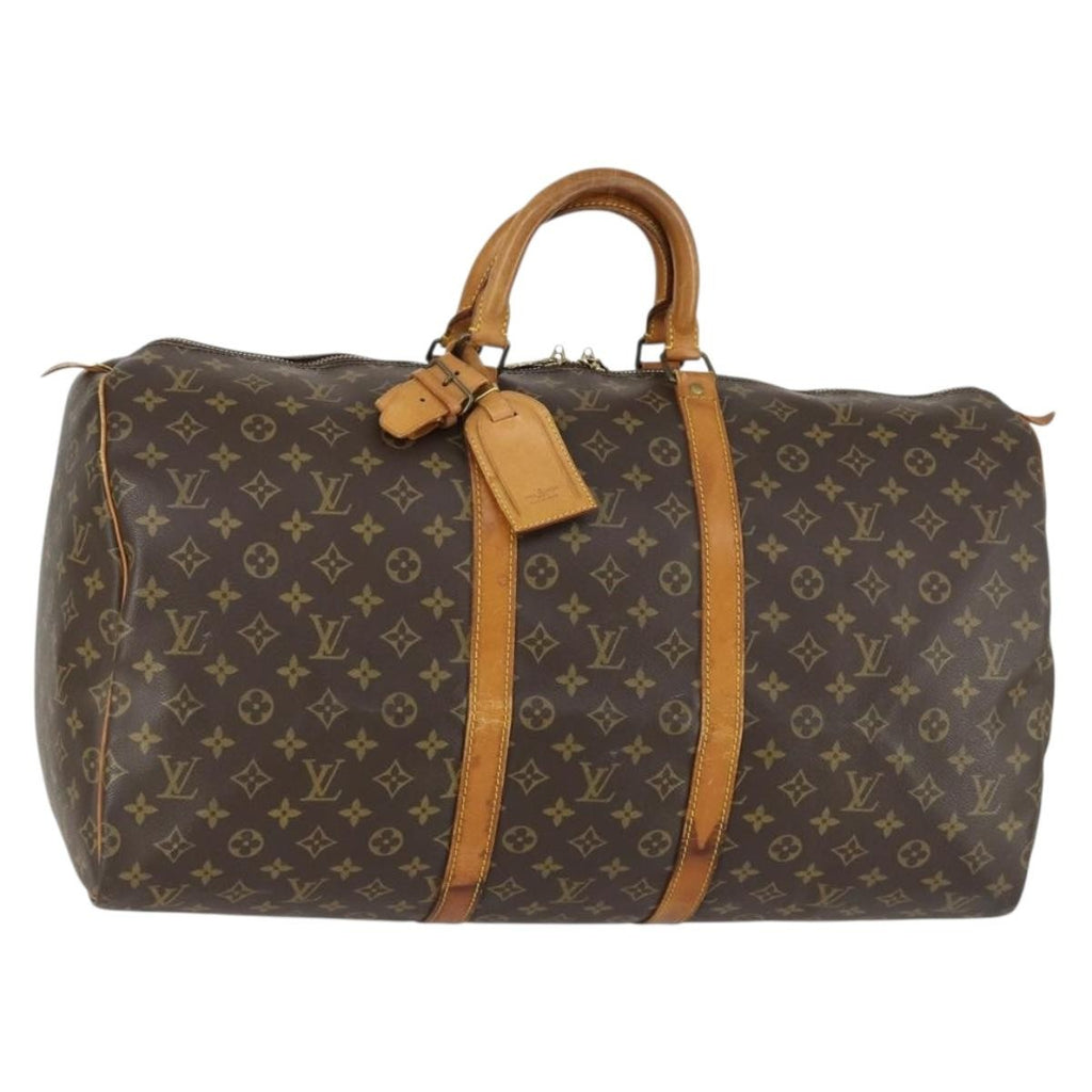 Louis Vuitton Keepall Bag Monogram Canvas Brown Canvas Handbag