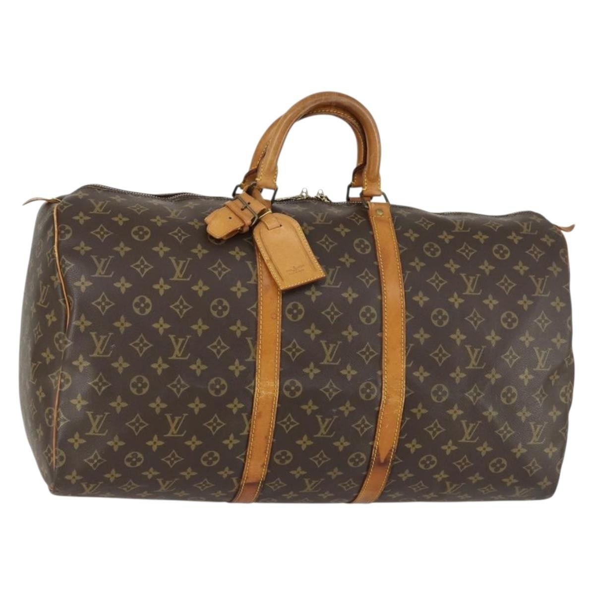 Louis Vuitton Keepall Bag Monogram Canvas Brown Canvas Handbag