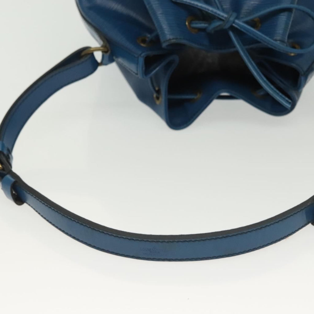 Louis Vuitton Petit Noe Handbag Epi Leather Blue Leather Bag