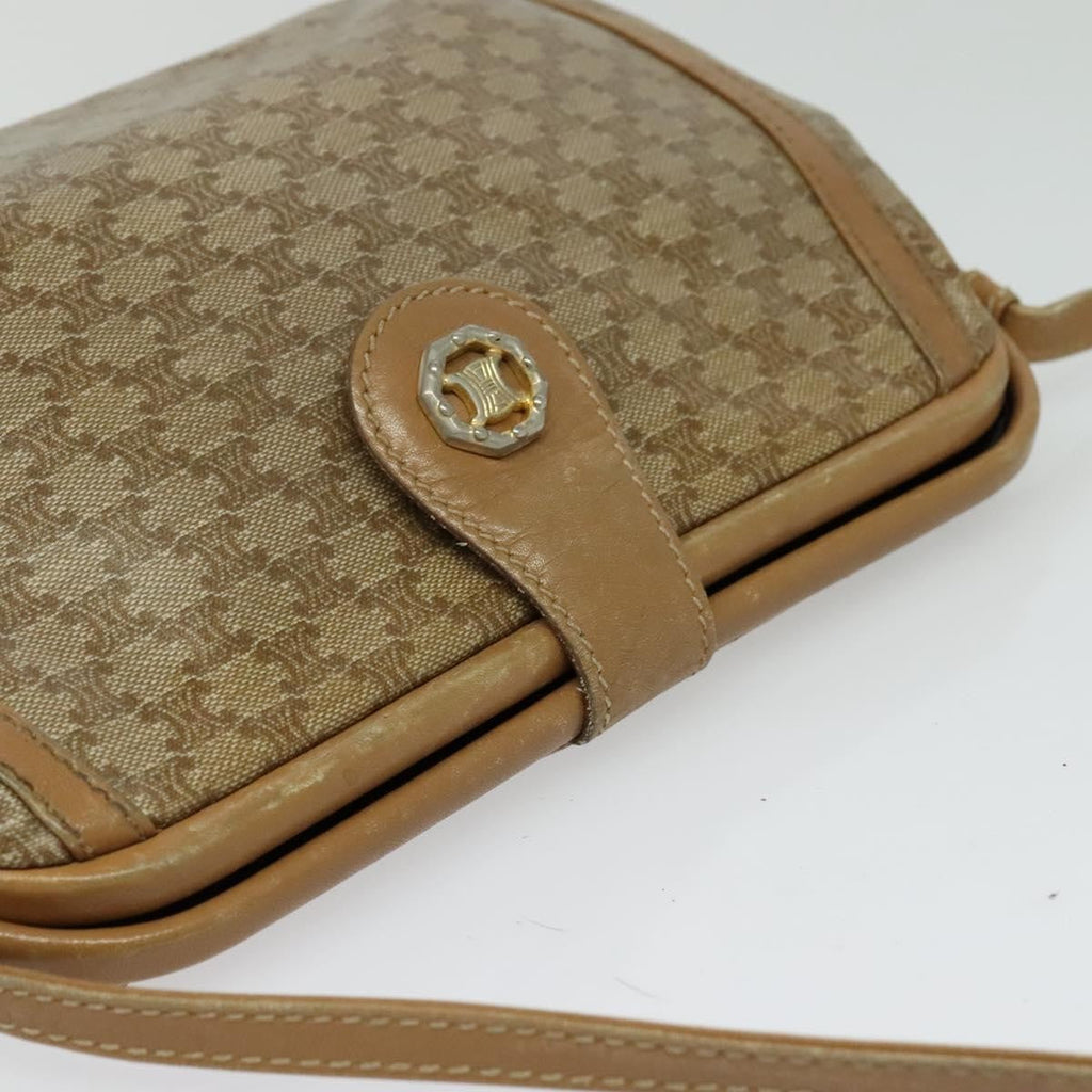 Celine Macadam Shoulder Bag Pvc Leather Beige Pvc Bag