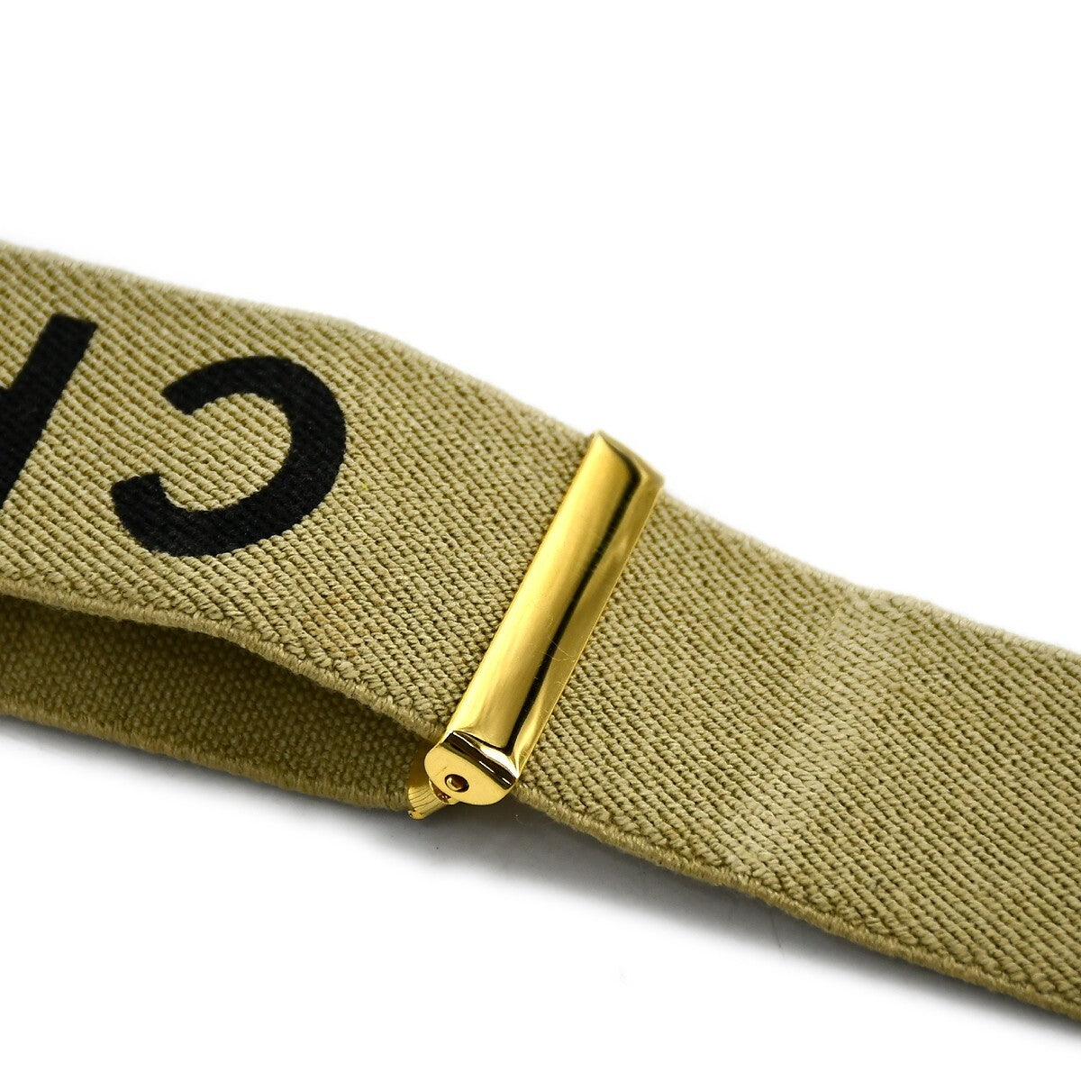 Chanel Logo Suspenders Canvas Beige Canvas Belts Accessory