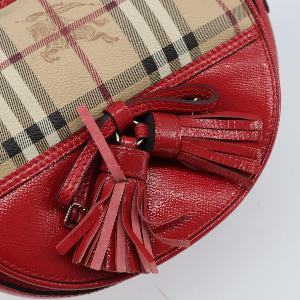 Burberry Maydown Crossbody Bag Haymarket Coated Canvas And Leather Beige Canvas Shoulder Bag