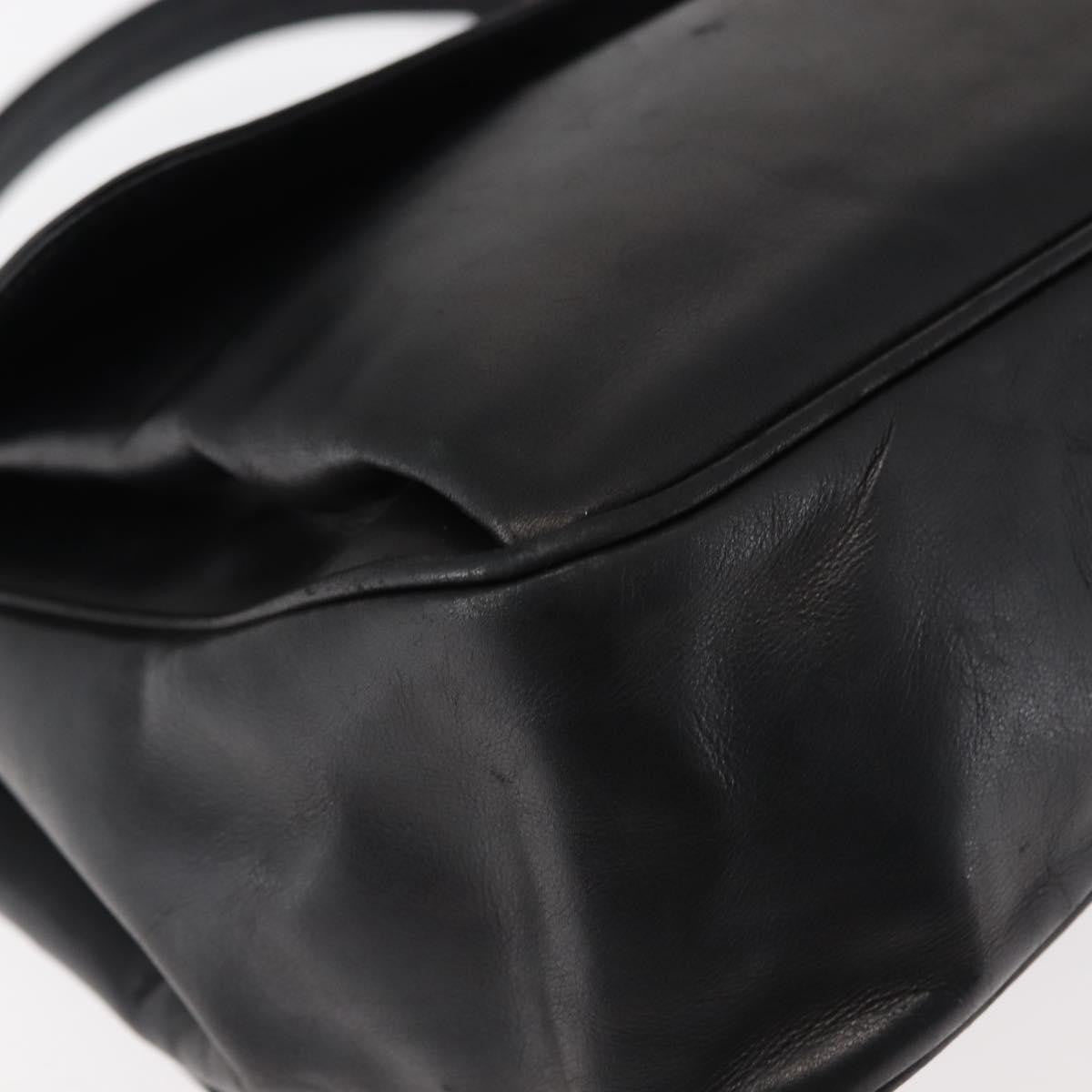 Celine Circle Logo Leather Black Leather Shoulder Bag Bag