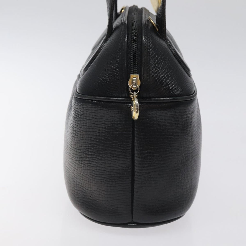 Christian Dior Vintage Cd Handbag Leather Black Leather Handbag (Pre-Owned)