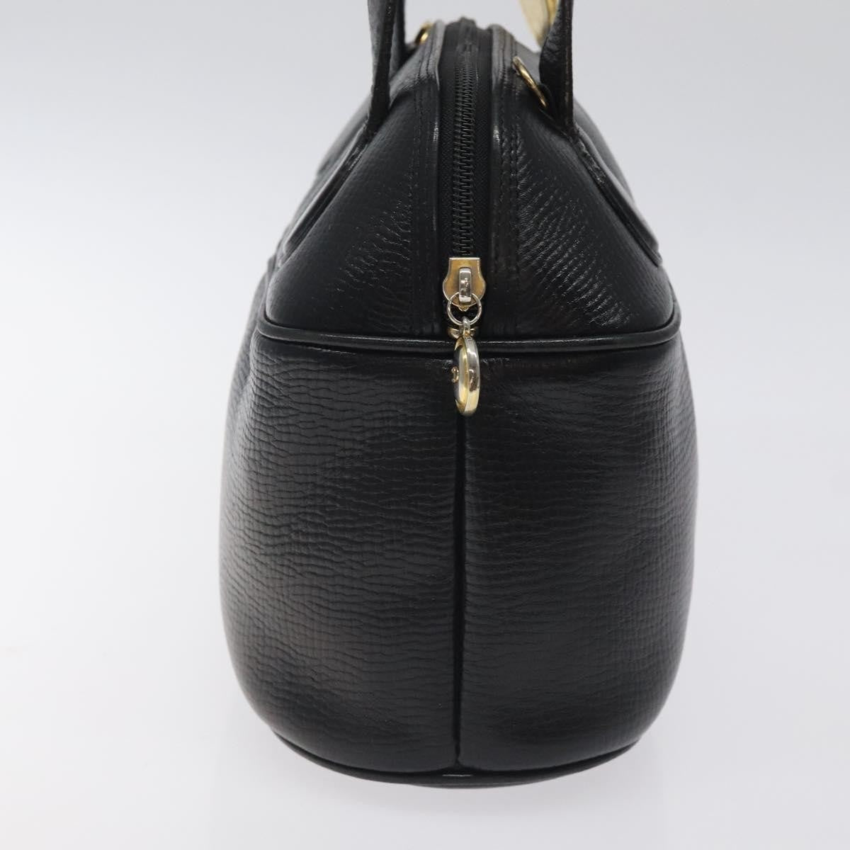 Christian Dior Vintage Cd Handbag Leather Black Leather Handbag (Pre-Owned)