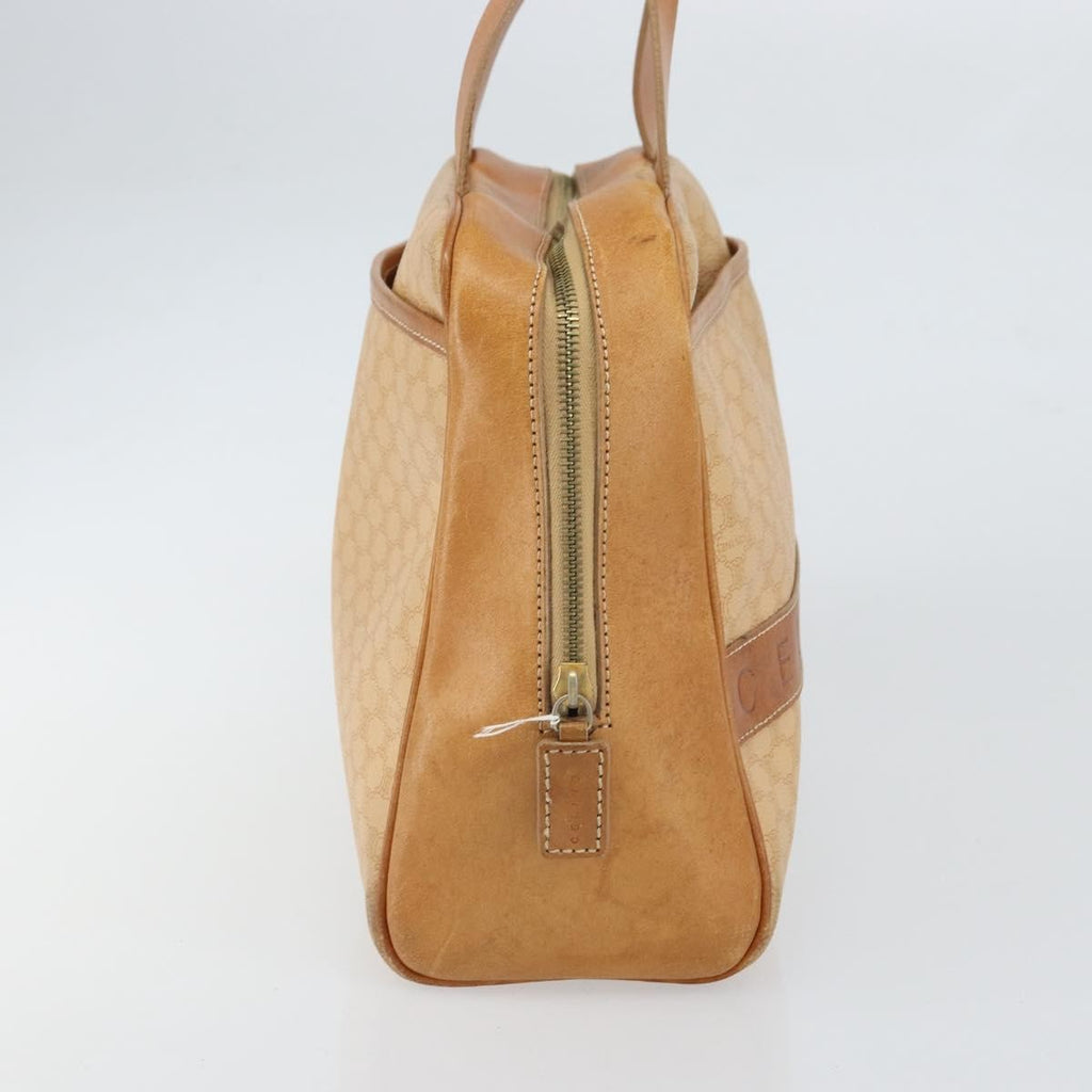 Celine Vintage Macadam Handbag Canvas And Leather Beige Canvas Handbag