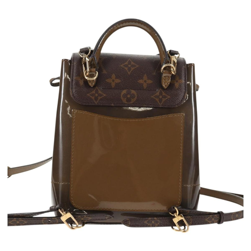 Louis Vuitton Hot Springs Backpack Vernis With Monogram Canvas Khaki Canvas Backpack Bag