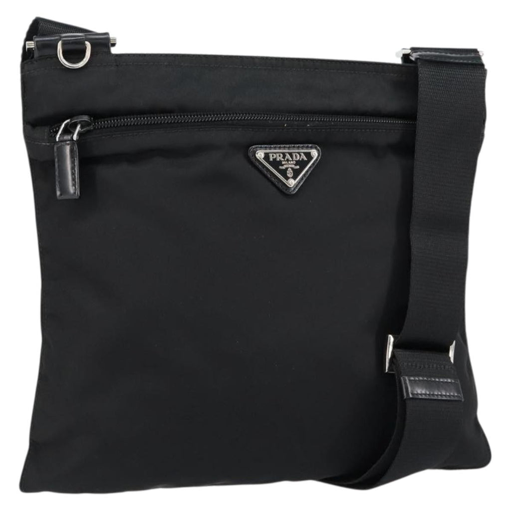 Prada Front Pocket Messenger Bag Tessuto Black Nylon Shoulder Bag Bag