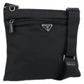 Prada Front Pocket Messenger Bag Tessuto Black Nylon Shoulder Bag Bag