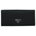 Prada Continental Wallet Tessuto Black Nylon Wallets Accessory
